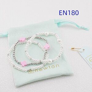 Enewton Pink Cross White Gold Bracelet Set